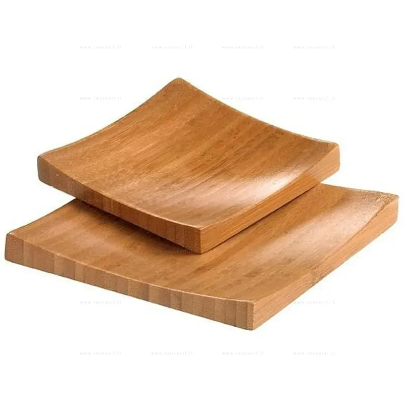 Showbar Piatto Sushi Bamboo Quadrato 13 cm set 2 pezzi