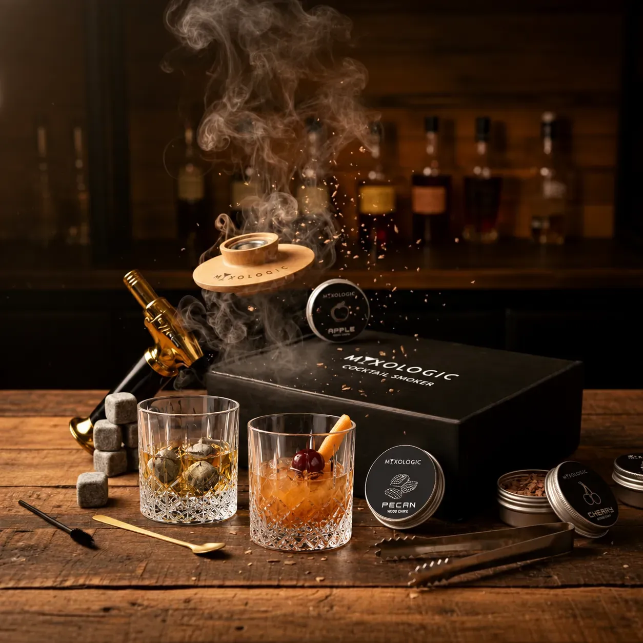 Mixologic kit affumicatore cocktail classico con chips