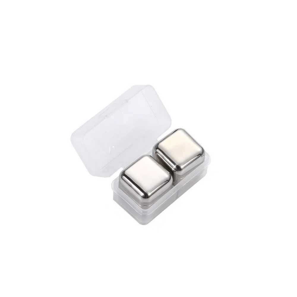 Cocktail Ceremony Metal Ice Cubes cubetti acciaio 4 pezzi riutilizzabili