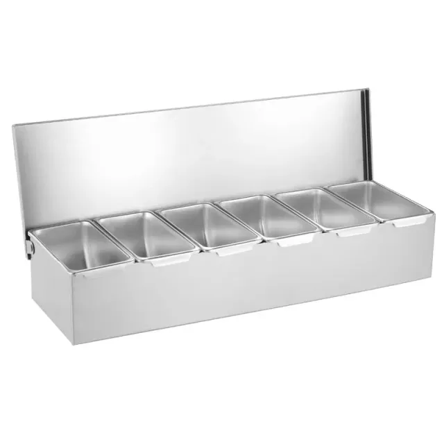 Cocktail Ceremony Garnish Organizer Vaschetta 6 Scomparti Bar