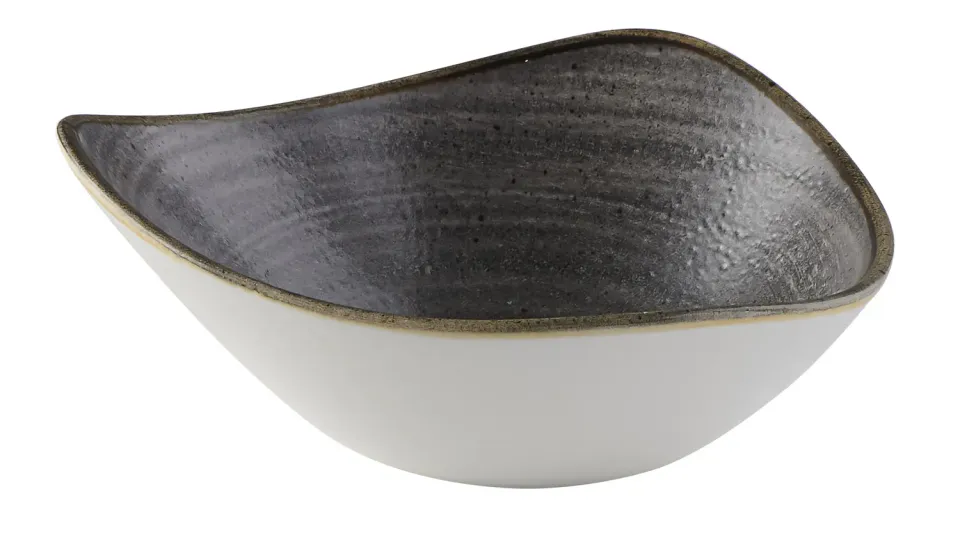 Showbar Stonecast Raw Black Piatto Fondo Triang. 18,5 cm 6 Pz