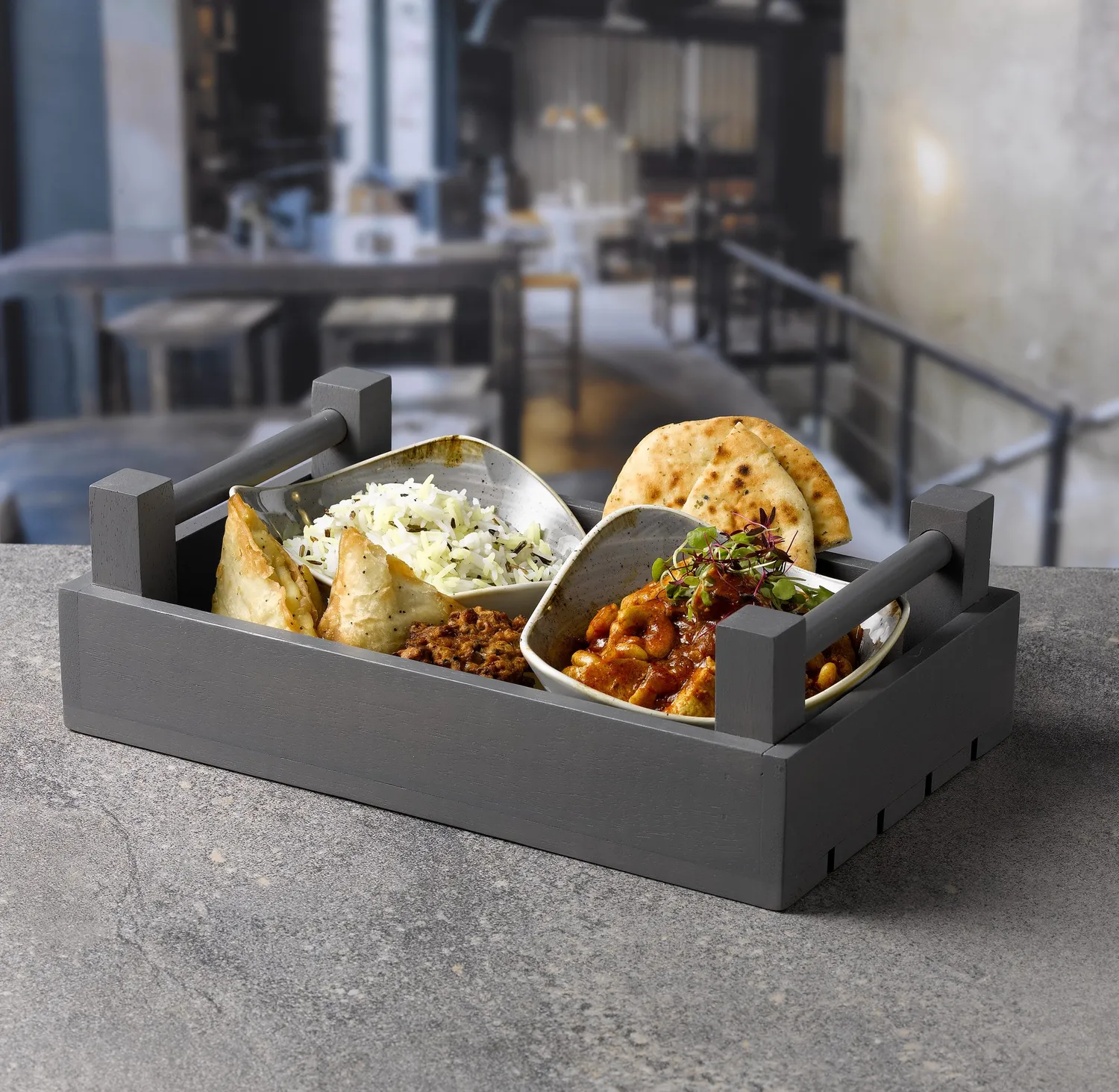 Showbar Graphite Wood Set Condimenti Grigio 34x20x10