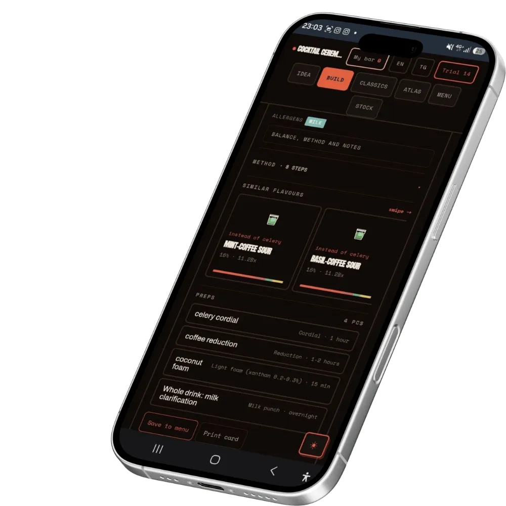 Cocktail Ceremony Bartender Tool Pro app 30 giorni