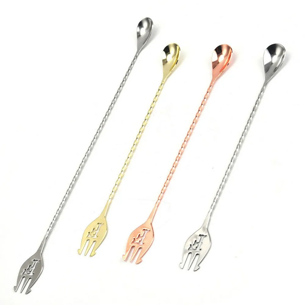 Cocktail Ceremony Fork bar spoon forchetta 30 cm nero