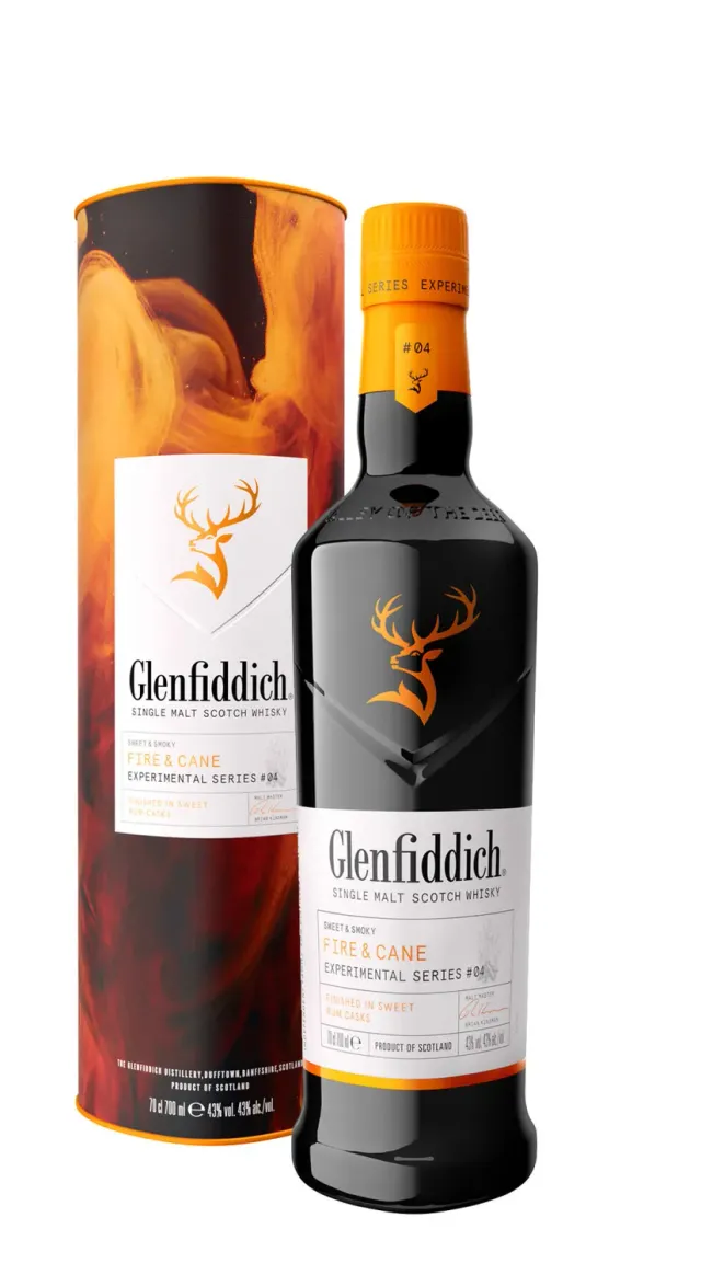 Glenfiddich Fire & Cane whisky single malt bottiglia