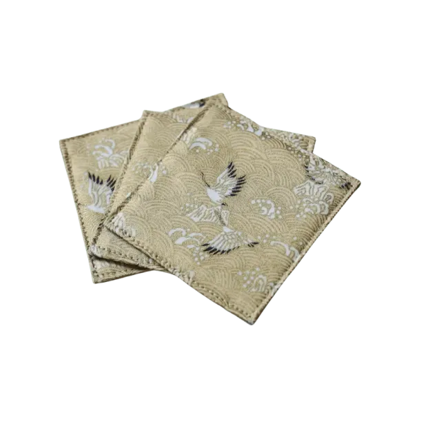 Cocktail Ceremony sottobicchiere stoffa 9x9 cm beige gru