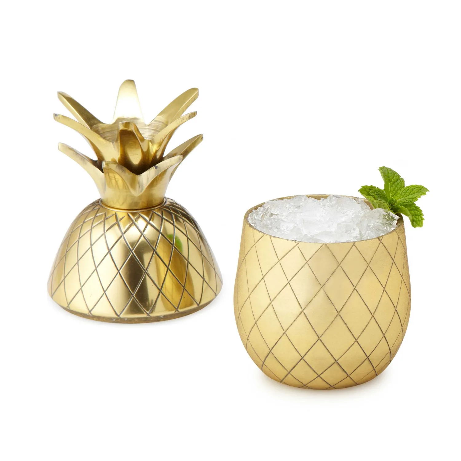 Showbar Pineapple Tumbler Bicchiere Oro 12 oz 2 Pezzi