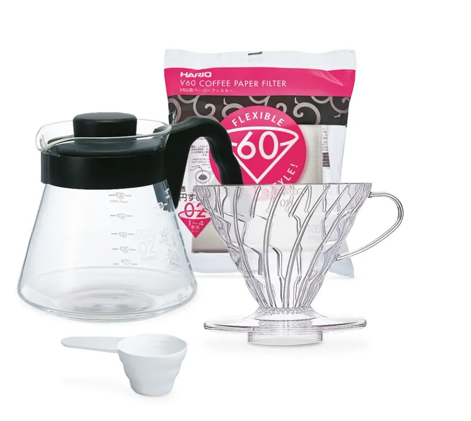 Hario V60 Pour Over kit caffè filtro vetro