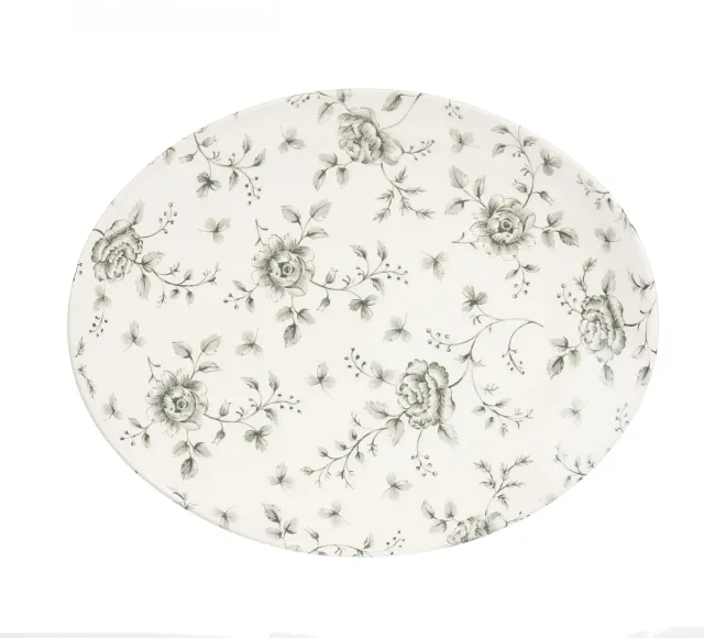 Churchill Vintage Prints piatto ovale 31,7cm grey rose 6 pezzi