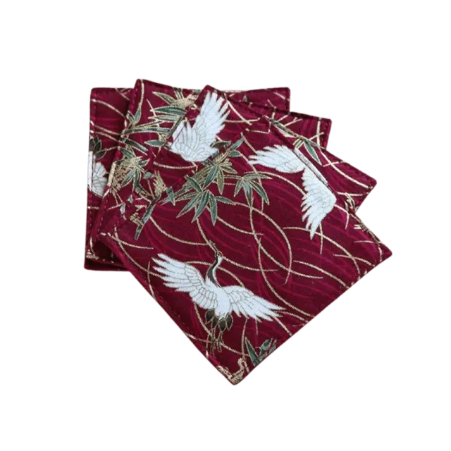 Cocktail Ceremony Red Crane sottobicchiere stoffa 9x9 cm