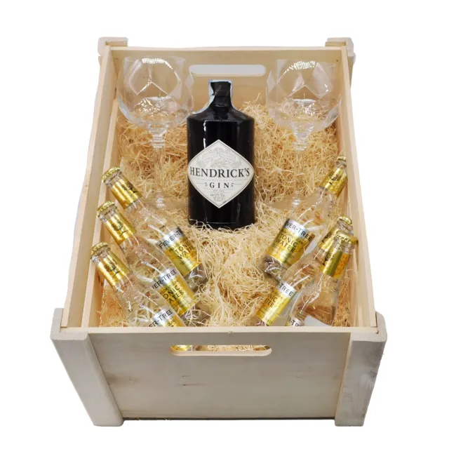 Hendrick's Gin Gift Box bottiglia con bicchieri regalo