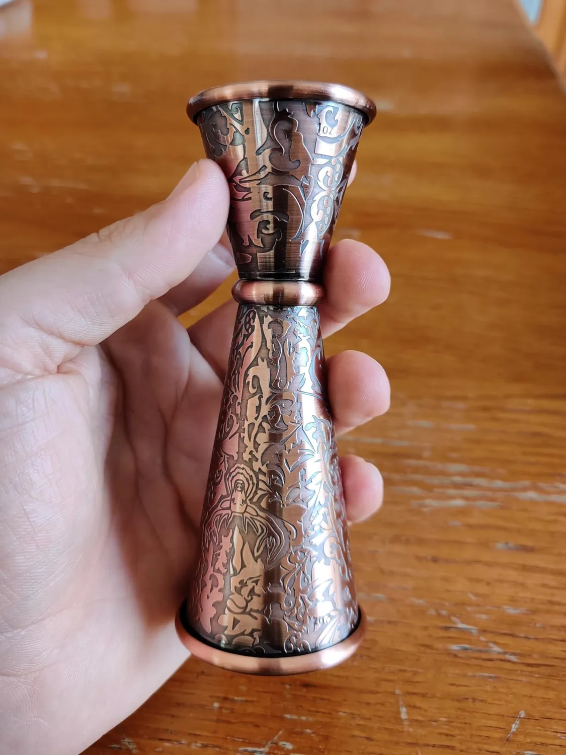 Sky Fish Jigger Cocktail Giapponese 1/2 oz Rame Antico 3D Inox