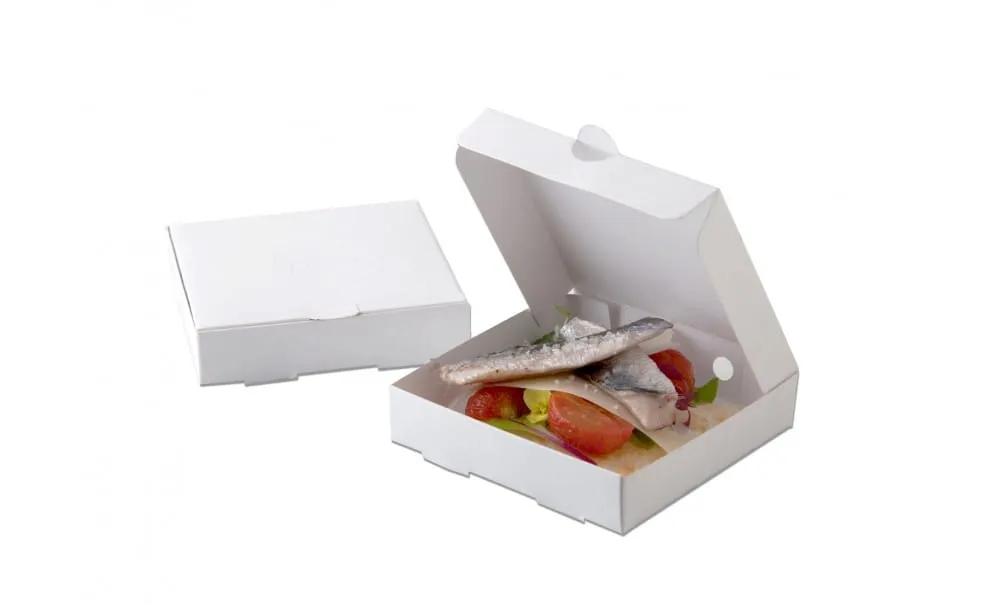 Showbar contenitore mini pizza 9x9 cm 100 pezzi montato