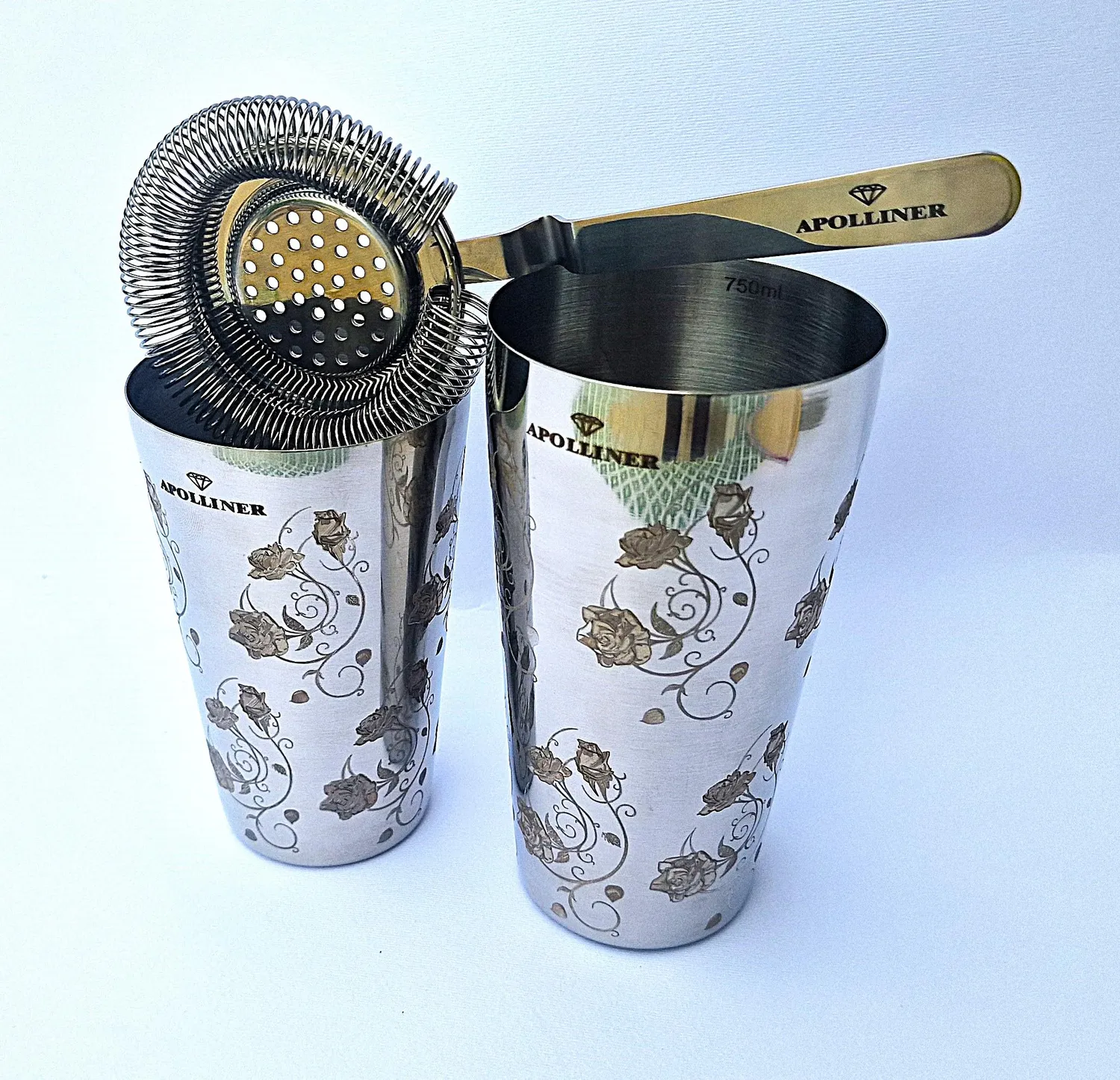 Apolliner Boston 8.0 Shaker Cocktail Acciaio 750ml