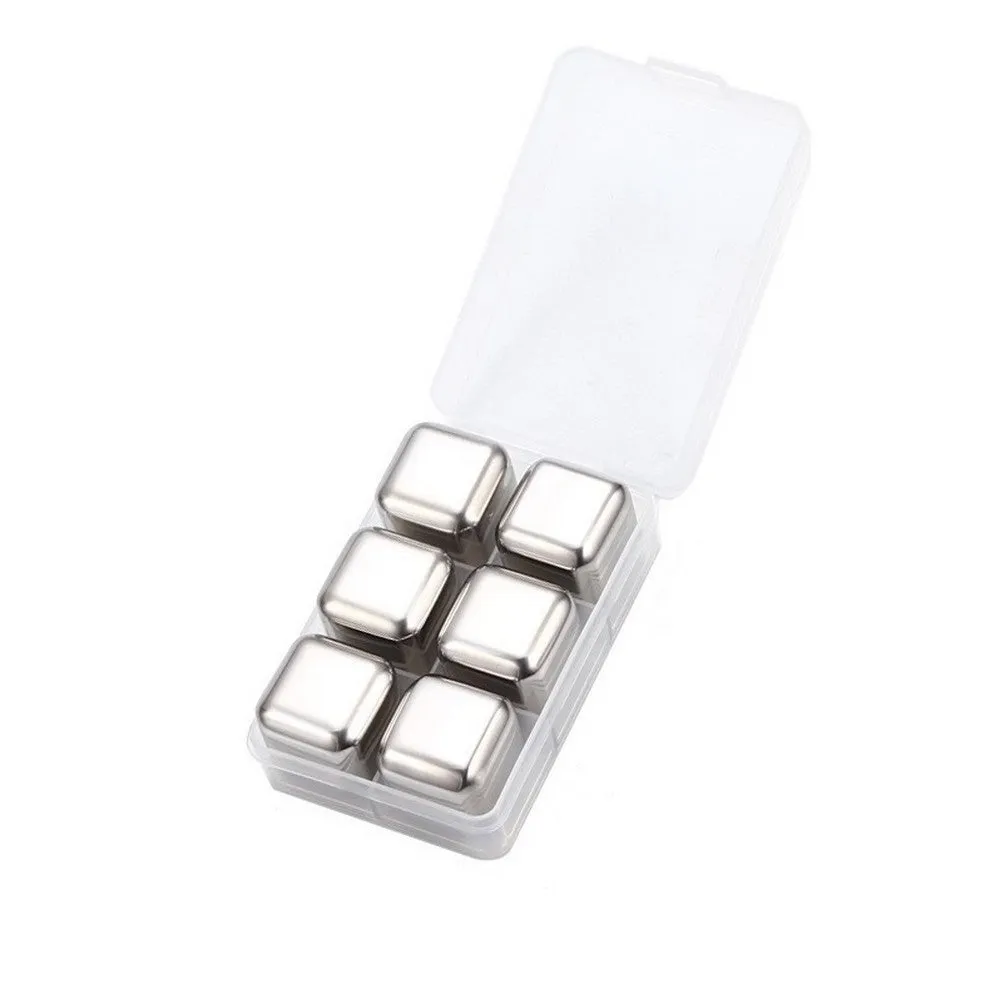 Cocktail Ceremony Metal Ice Cubes cubetti acciaio 4 pezzi riutilizzabili