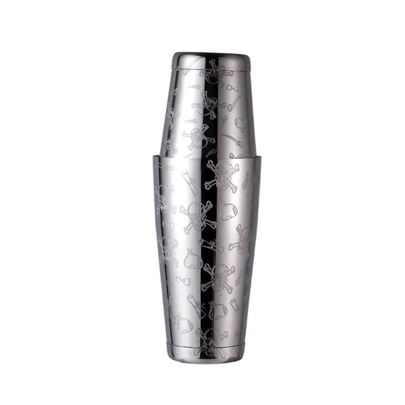 Cocktail Ceremony Skull shaker Boston Double Bottom acciaio