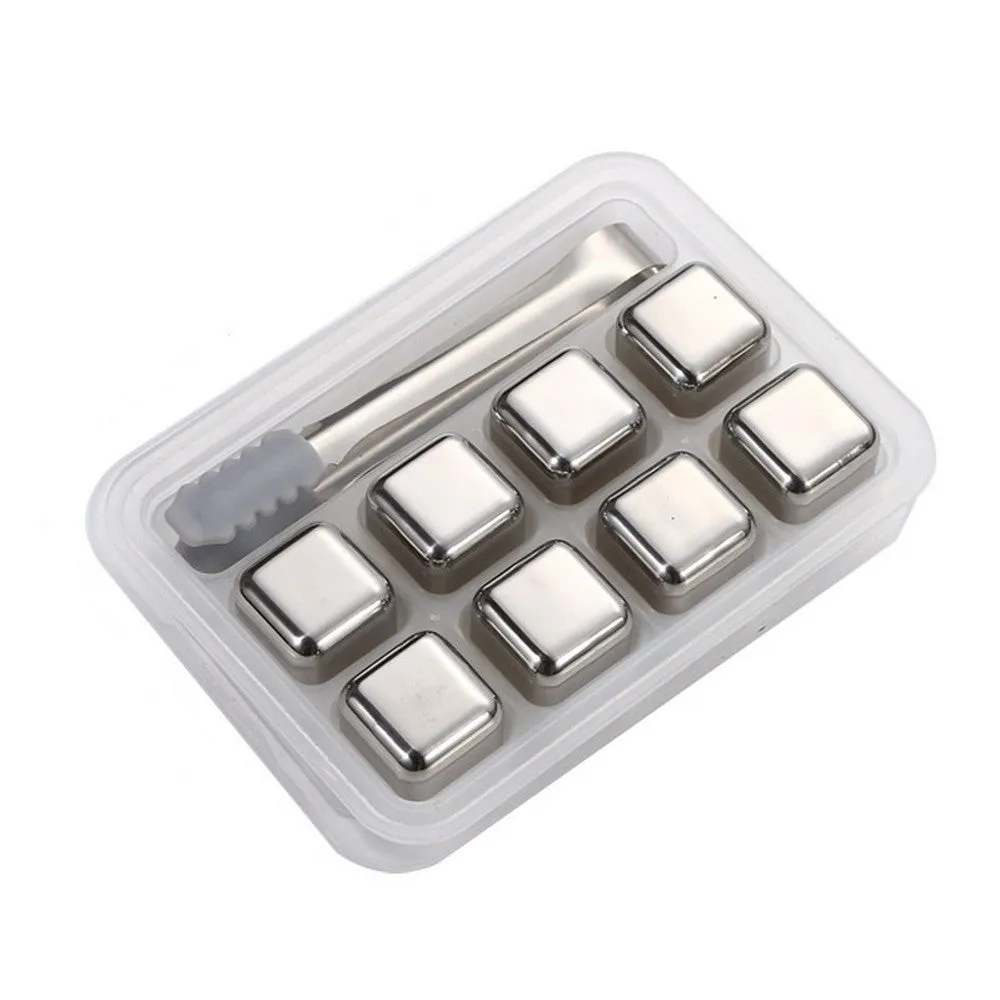 Cocktail Ceremony Metal Ice Cubes cubetti acciaio 4 pezzi riutilizzabili