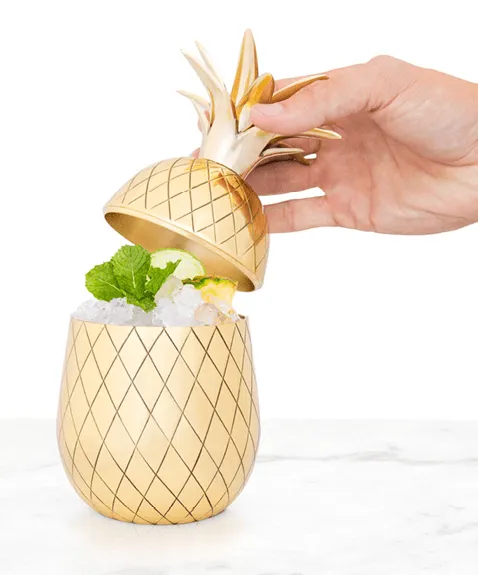 Pineapple Drinks Bicchiere Ananas Long Drink Tiki Oro