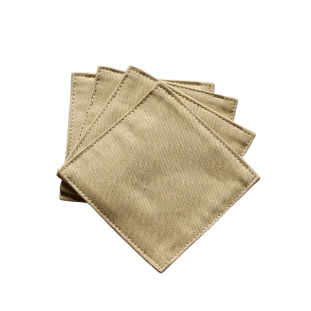 Cocktail Ceremony Sottobicchiere Tessuto Khaki 9x9 cm Assorbente