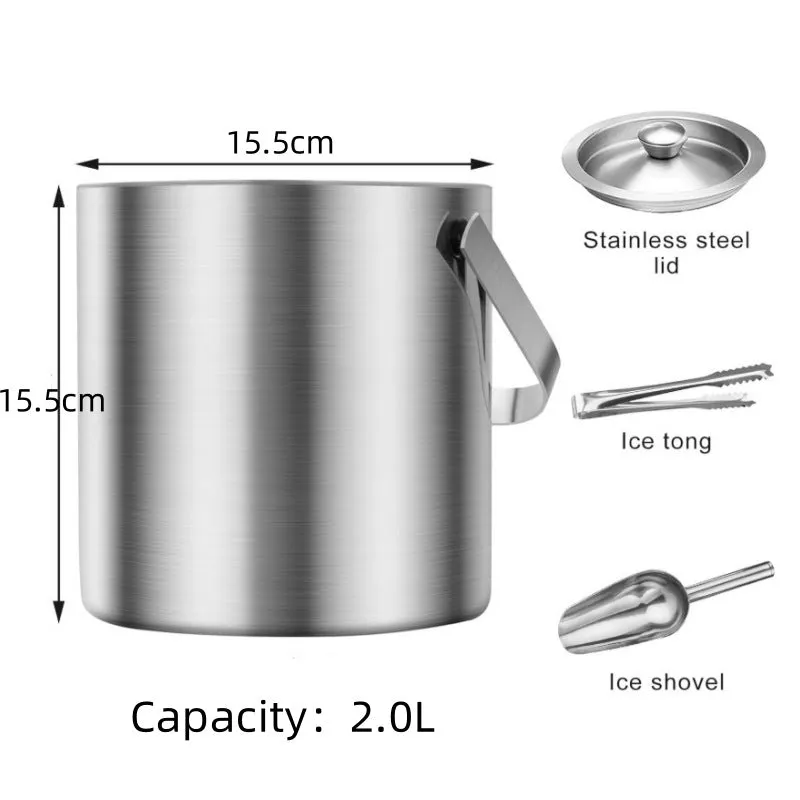 Cocktail Ceremony Ice Bucket secchiello 2L argento con pinza