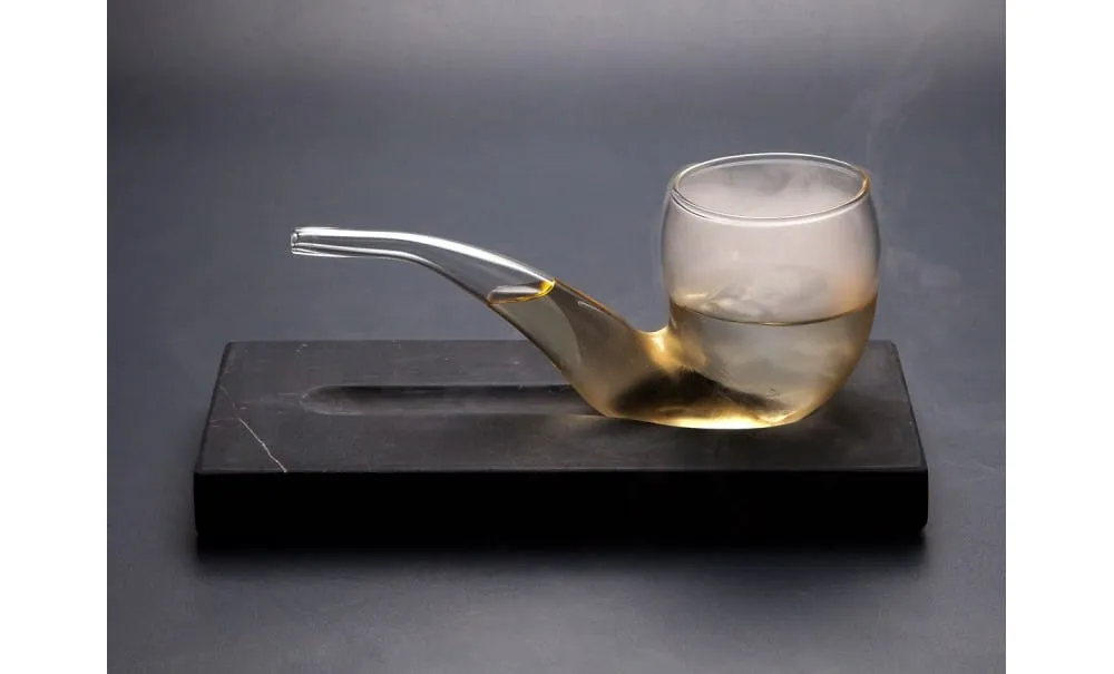 Showbar Smoke e Drink pipa vetro con base marmo 100ml