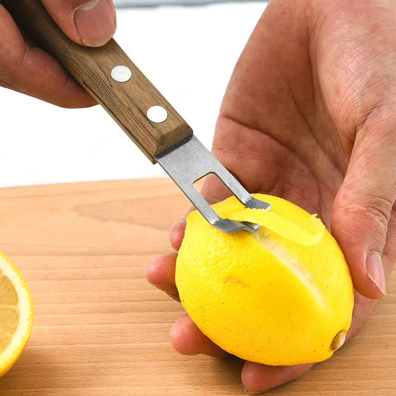 Cocktail Ceremony Carving Knife coltello zeste manico legno limone