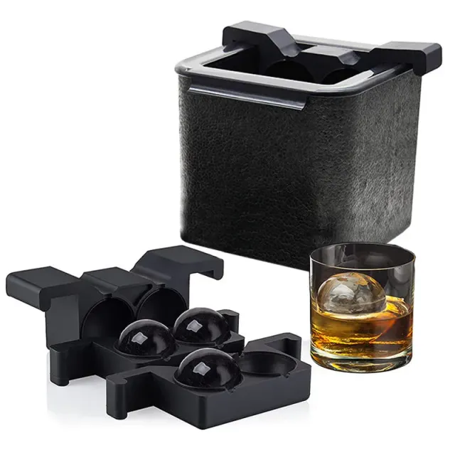 Cocktail Ceremony 4-hole Ice Mold stampo sfere silicone 4 posti