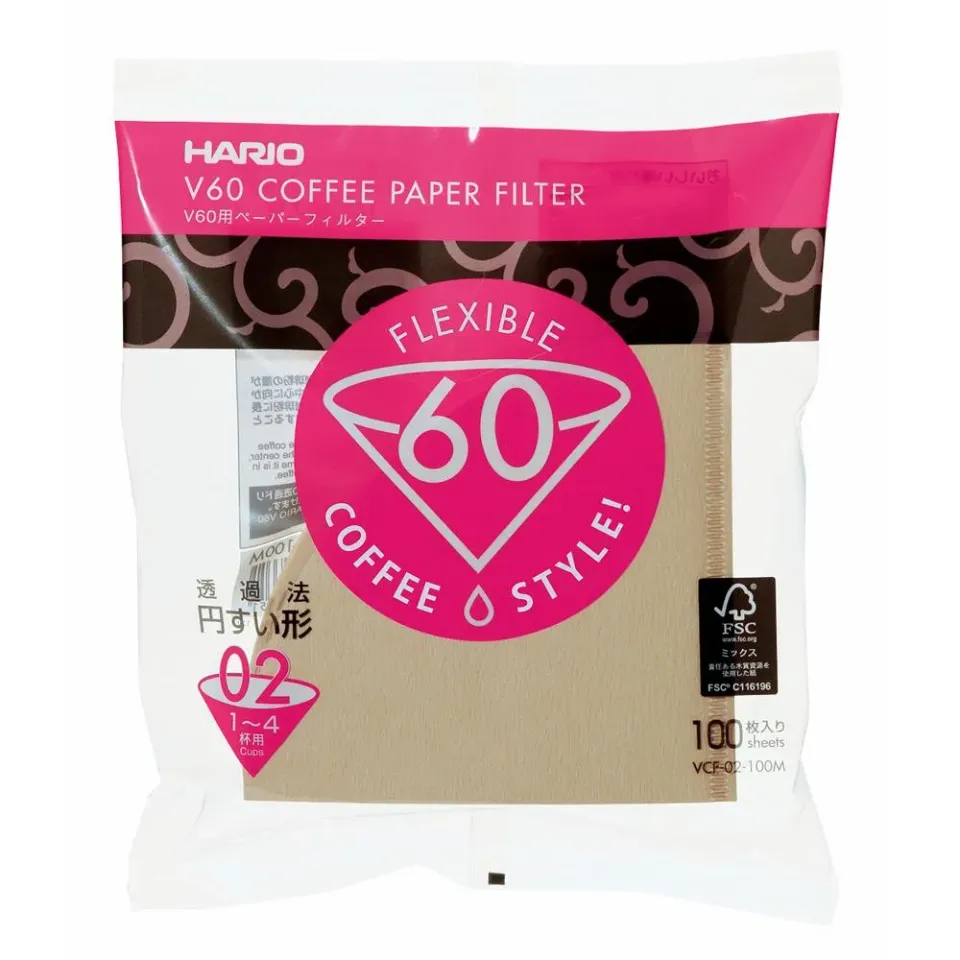 Hario VCF-02-100M Filtri Carta Marroni 100 pezzi
