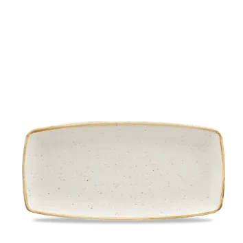 Churchill Stonecast Bianco Puntinato vassoio rettangolare 29,5x15 cm 6 pz