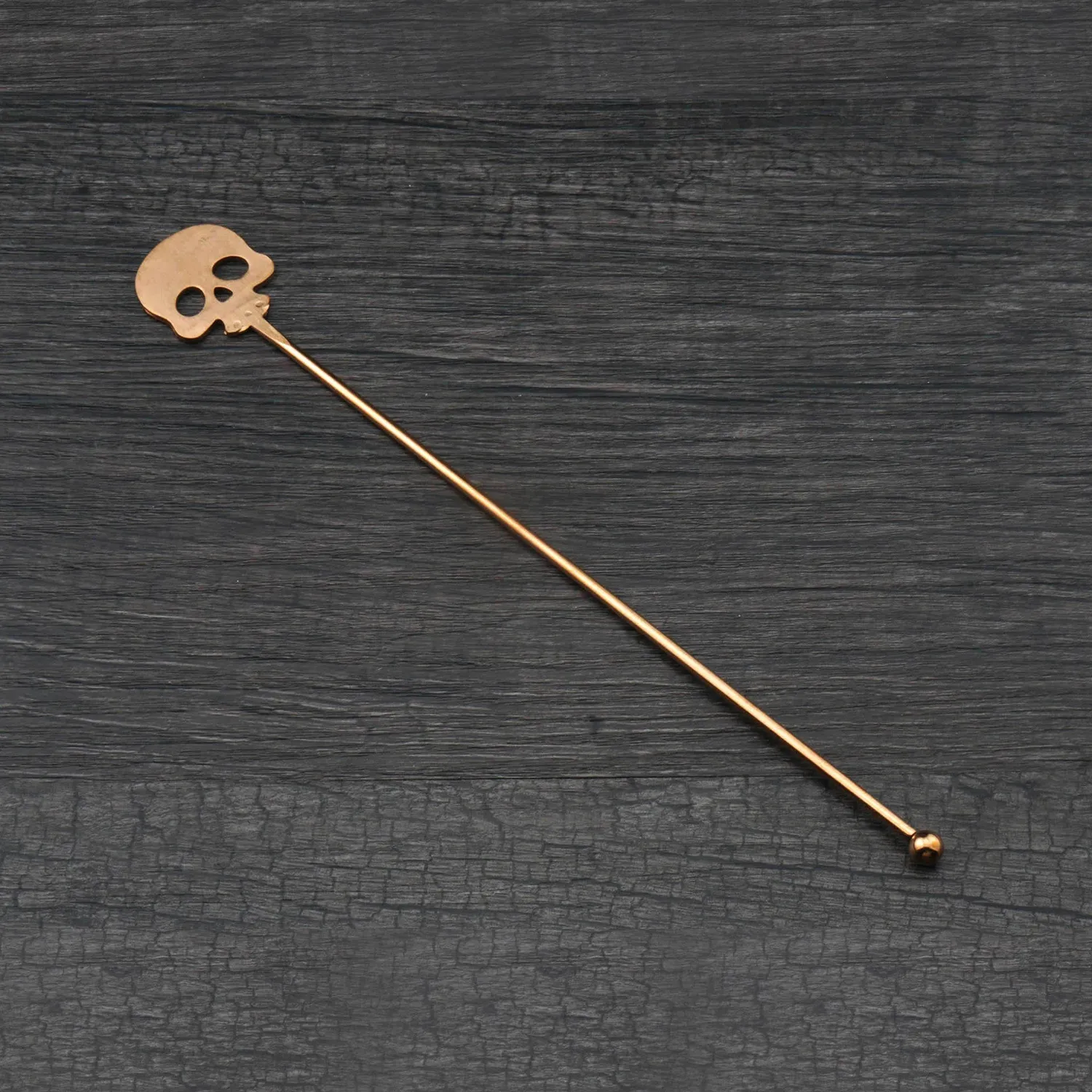 Cocktail Ceremony Skull swizzle stick argento 2 pezzi riutilizzabile