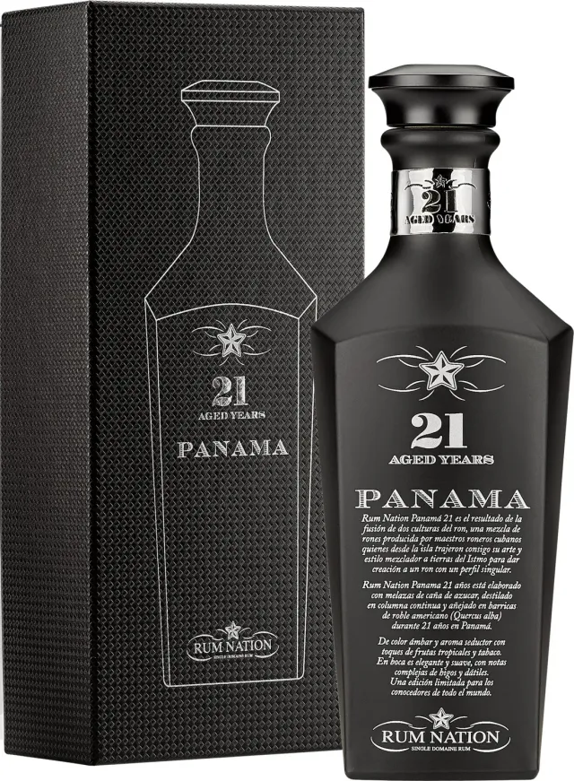 Rum Nation Panama 21 Anni Rum Decanter Black