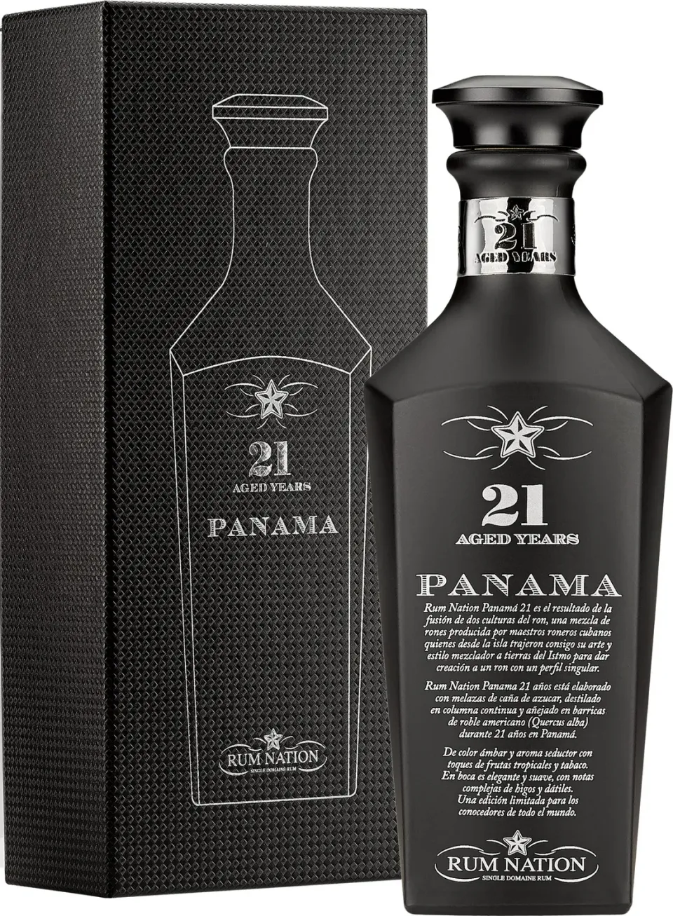 Rum Nation Panama 21 Anni Rum Decanter Black