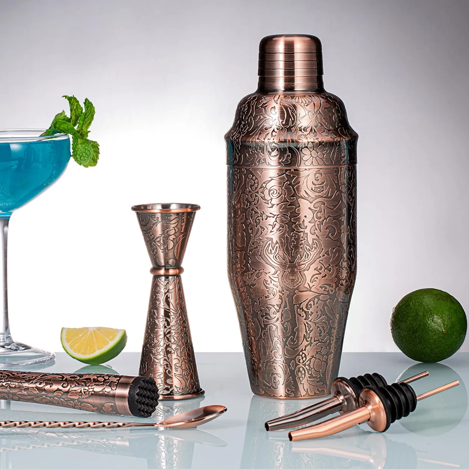 Sky Fish Jigger Cocktail Giapponese 1/2 oz Rame Antico 3D Inox