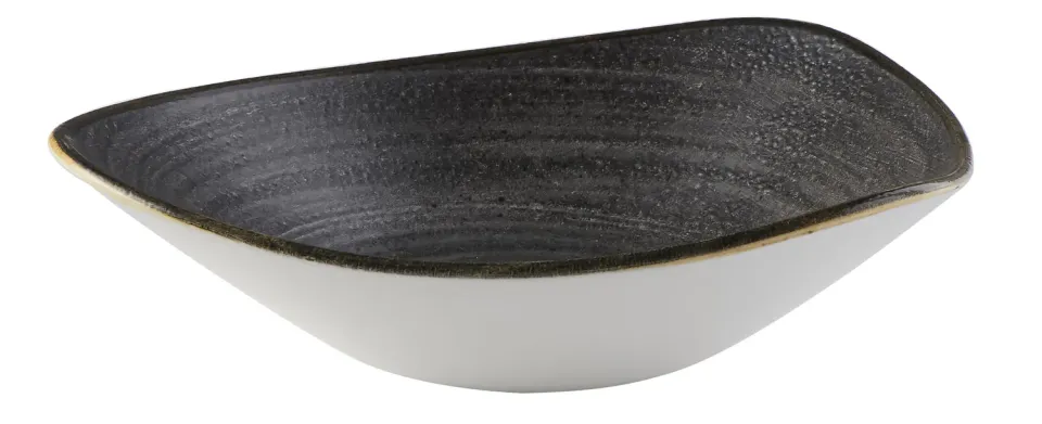 Churchill Stonecast Raw Black piatto fondo triangolare 23,5 cm 6 pz