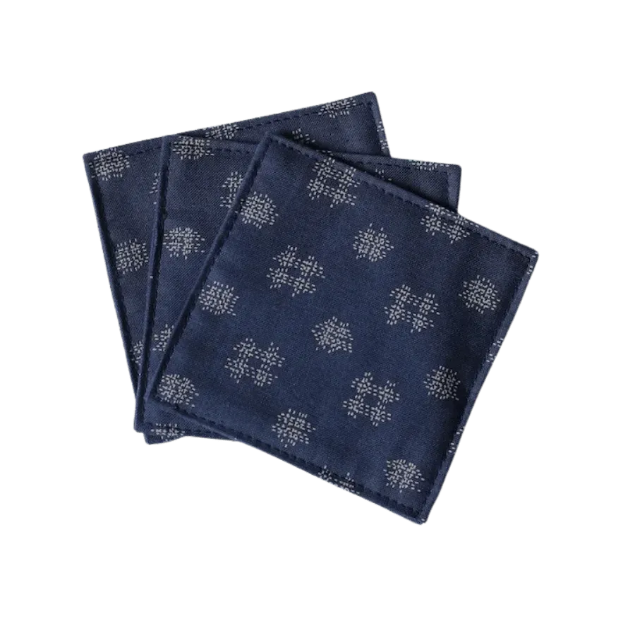 Cocktail Ceremony Sottobicchiere Stoffa Blu 9x9cm