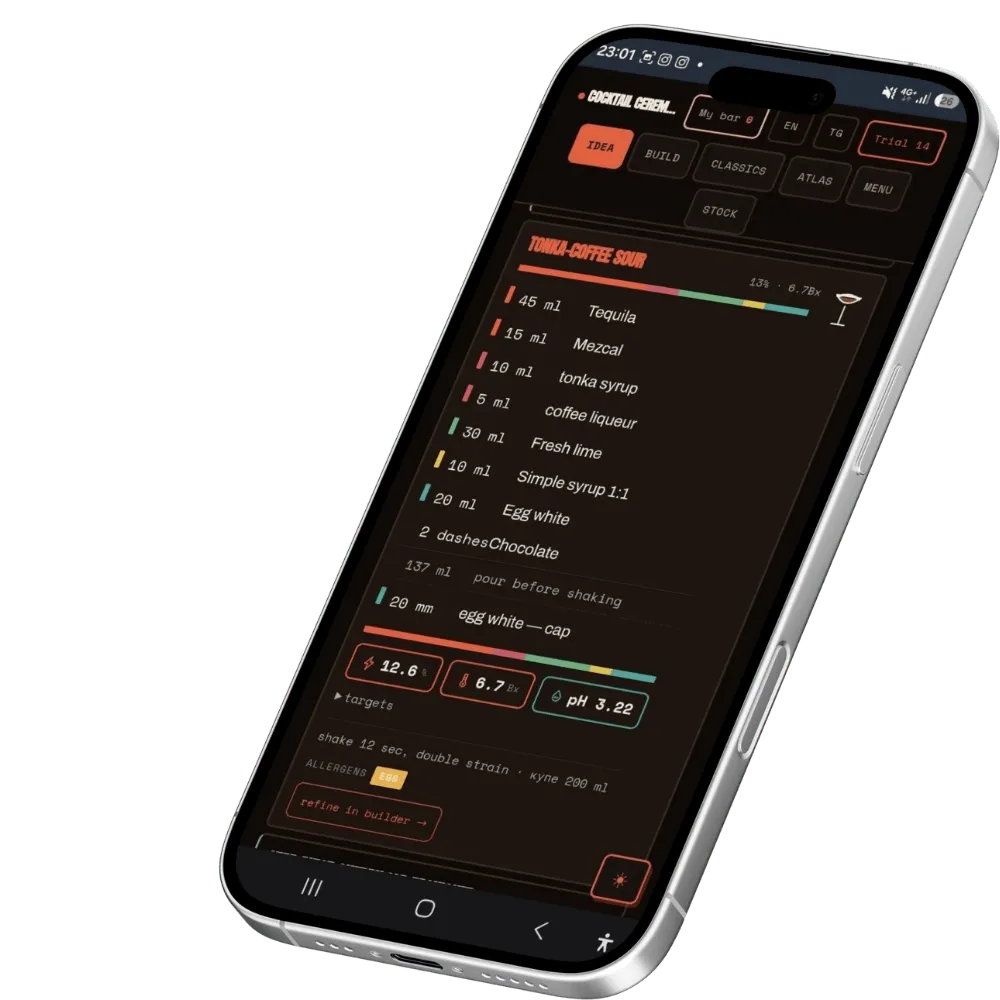 Cocktail Ceremony Bartender Tool Pro app 30 giorni