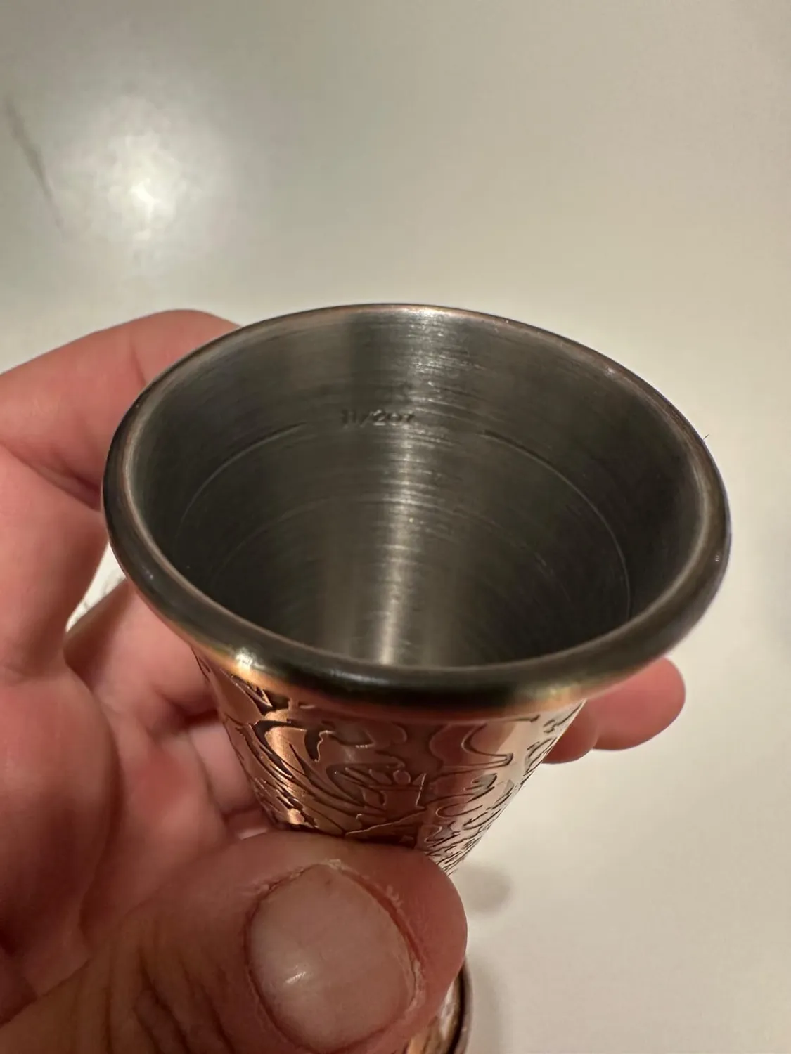Sky Fish Jigger Cocktail Giapponese 1/2 oz Rame Antico 3D Inox