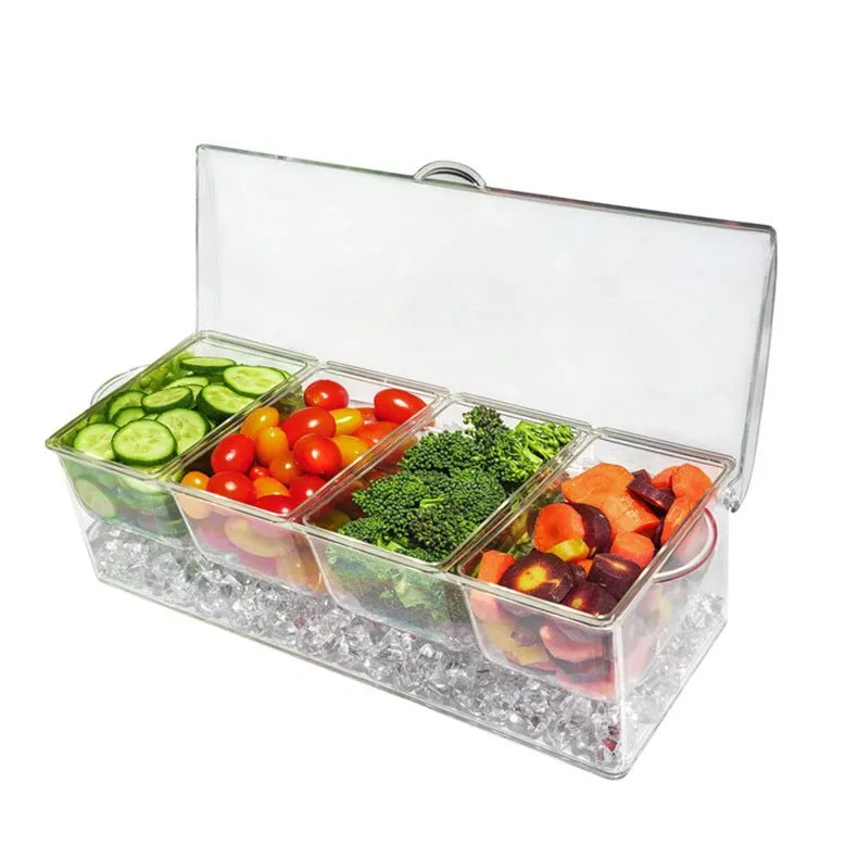 Cocktail Ceremony Ice Chiller fruit box 4 scomparti refrigerata