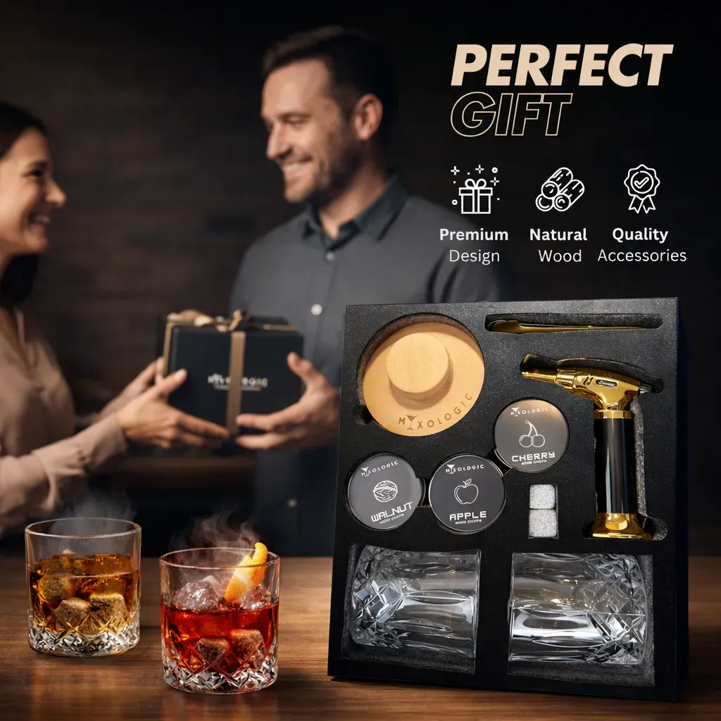 Mixologic kit affumicatore cocktail con 2 bicchieri