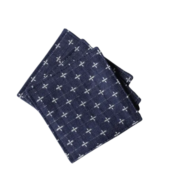Cocktail Ceremony sottobicchiere stoffa blu navy riso 9x9 cm