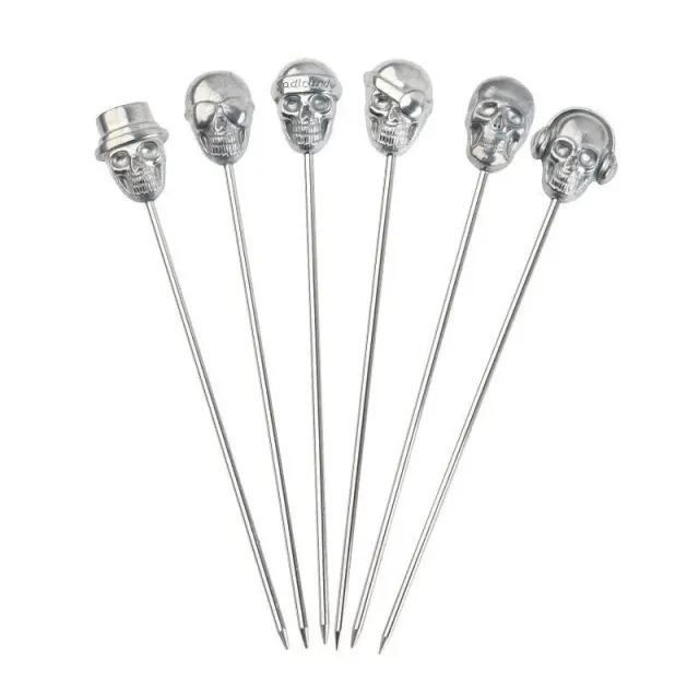 Cocktail Ceremony Skull picks acciaio set 10 pezzi 11 cm