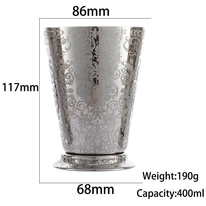 Cocktail Ceremony Metal Cup Engraving tazza acciaio Elf
