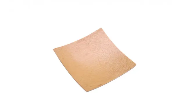 Showbar Piatto Quadrato Bamboo 6x6 cm 10 Pezzi Angoli Alzati