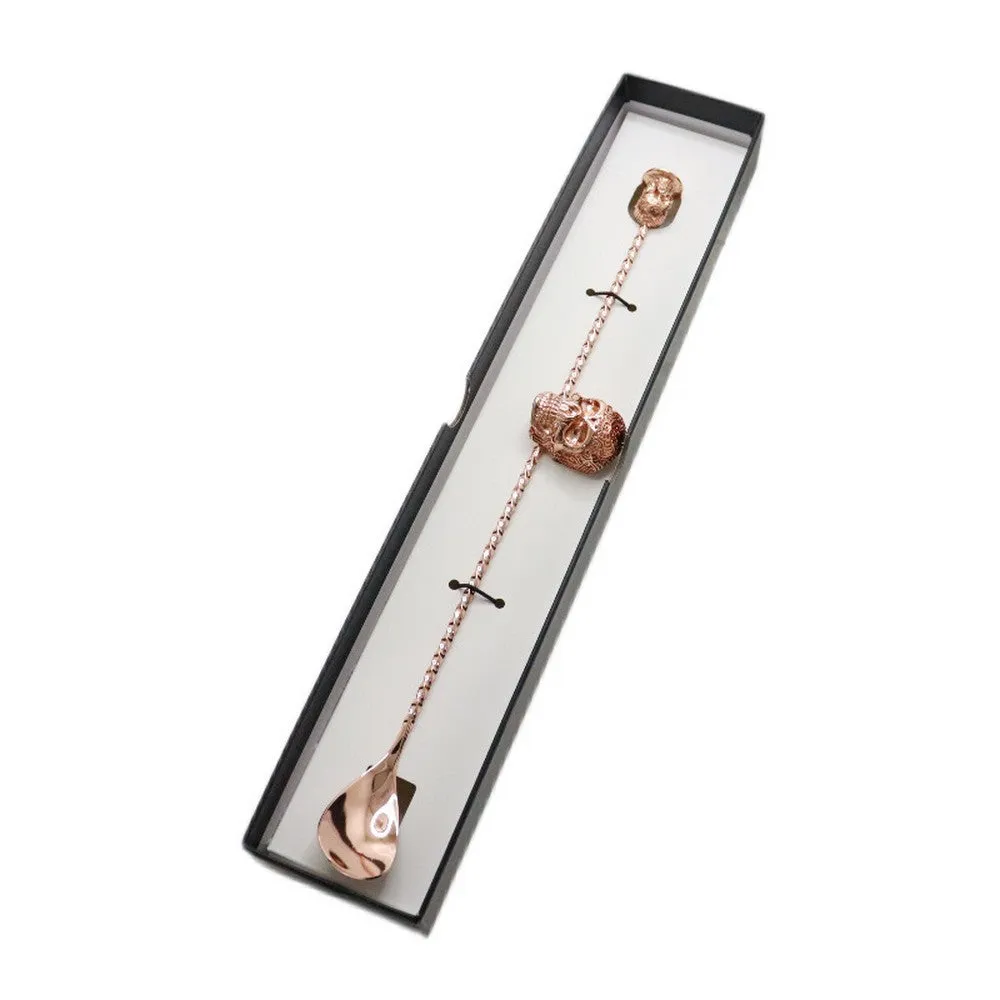 Cocktail Ceremony Skull bar spoon 32cm bronzo con pestello