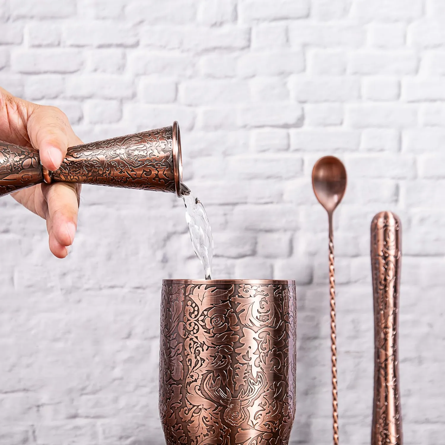 Sky Fish Jigger Cocktail Giapponese 1/2 oz Rame Antico 3D Inox