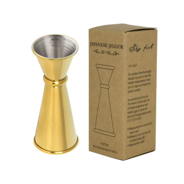 Sky Fish Vking Golden Jigger Misurino Cocktail Oro Acciaio