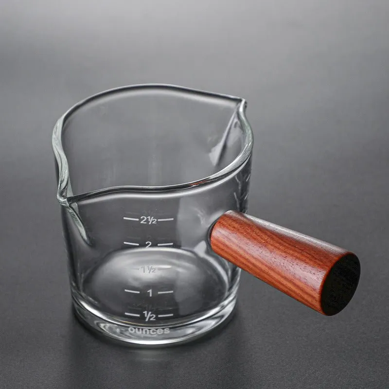 Cocktail Ceremony Espresso Measuring Cup misurino vetro manico legno