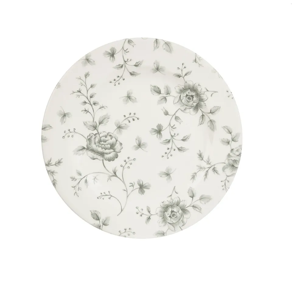 Showbar Vintage Prints Grey Rose piatto piano 21 cm 6 pezzi