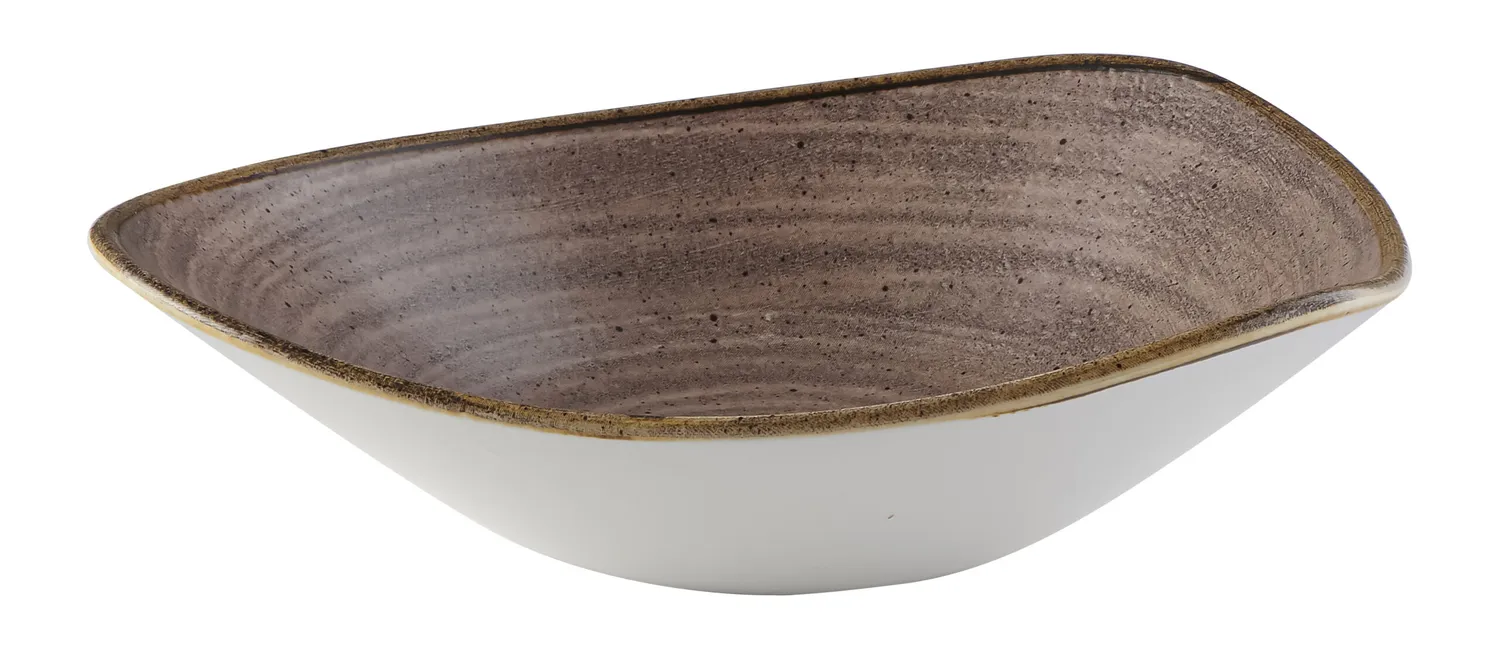 Showbar Stonecast Raw Brown Piatto Fondo Triangolare 23,5cm 6pz