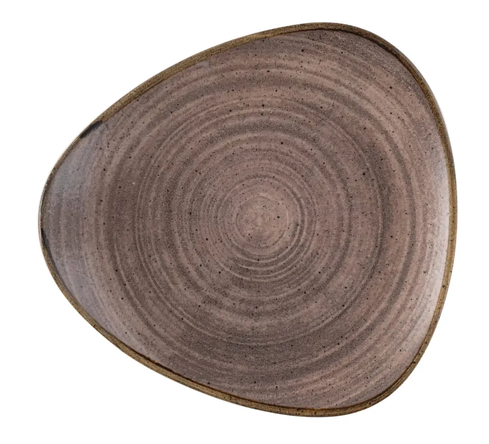 Churchill Stonecast Raw Brown Piatto Triangolare 26,5 cm 6pz
